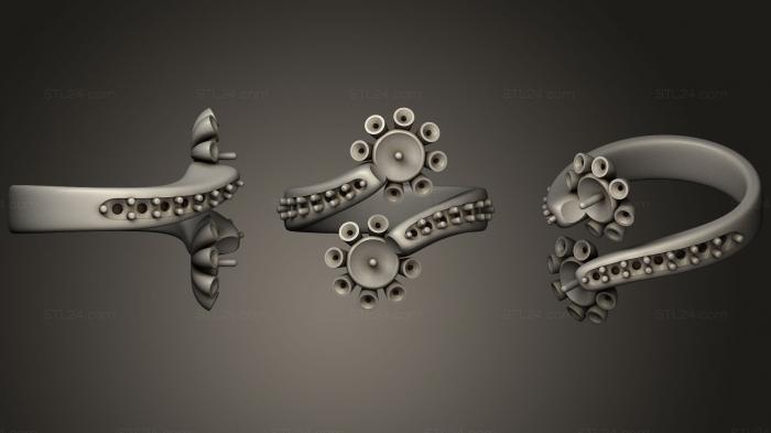 Ювелирные перстни и кольца (Кольцо с жемчугом, JVLRP_0790) 3D модель для ЧПУ станка